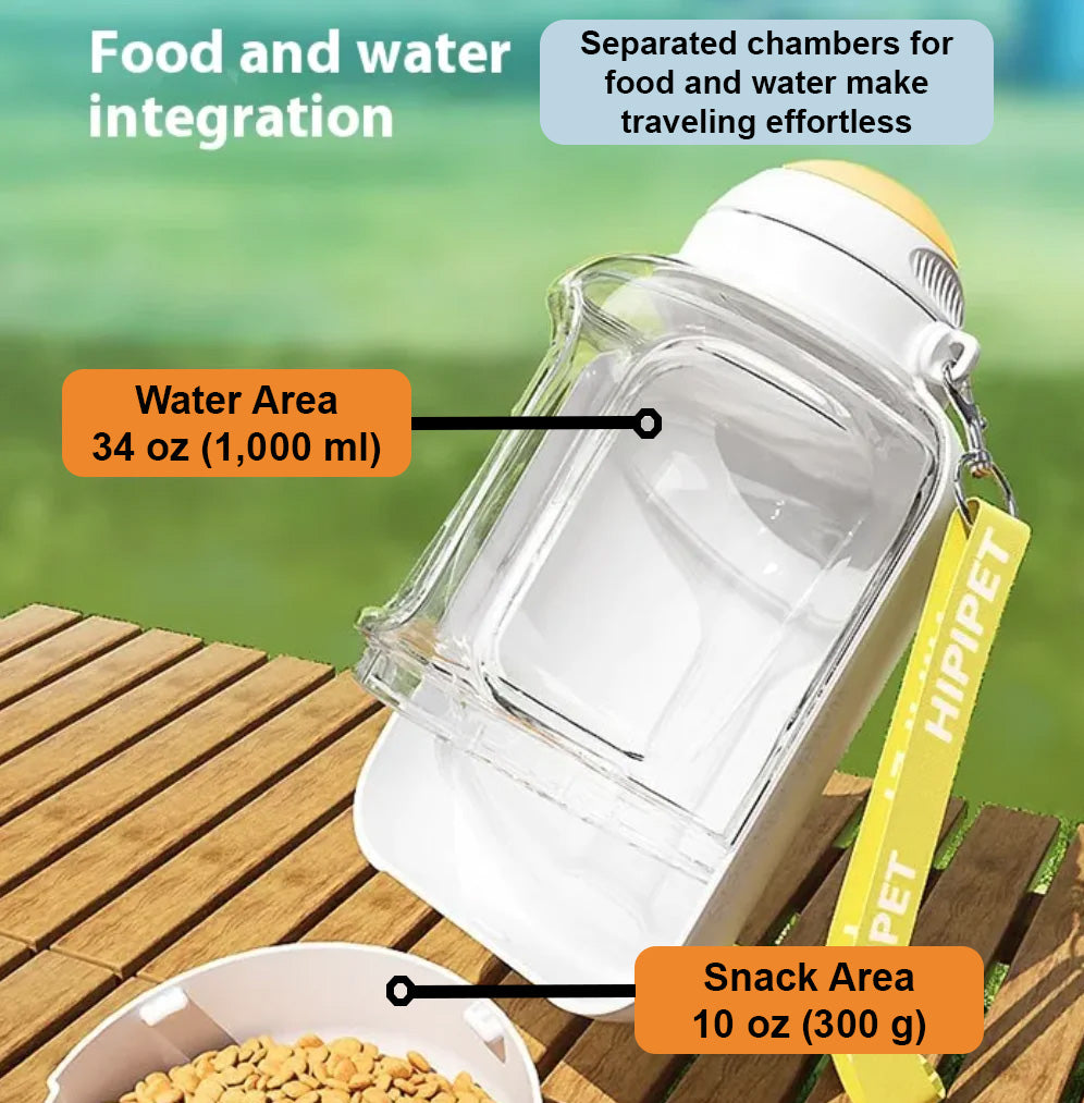 PetSimpler HydroSnack™ Portable Pet Water and Food Dispenser