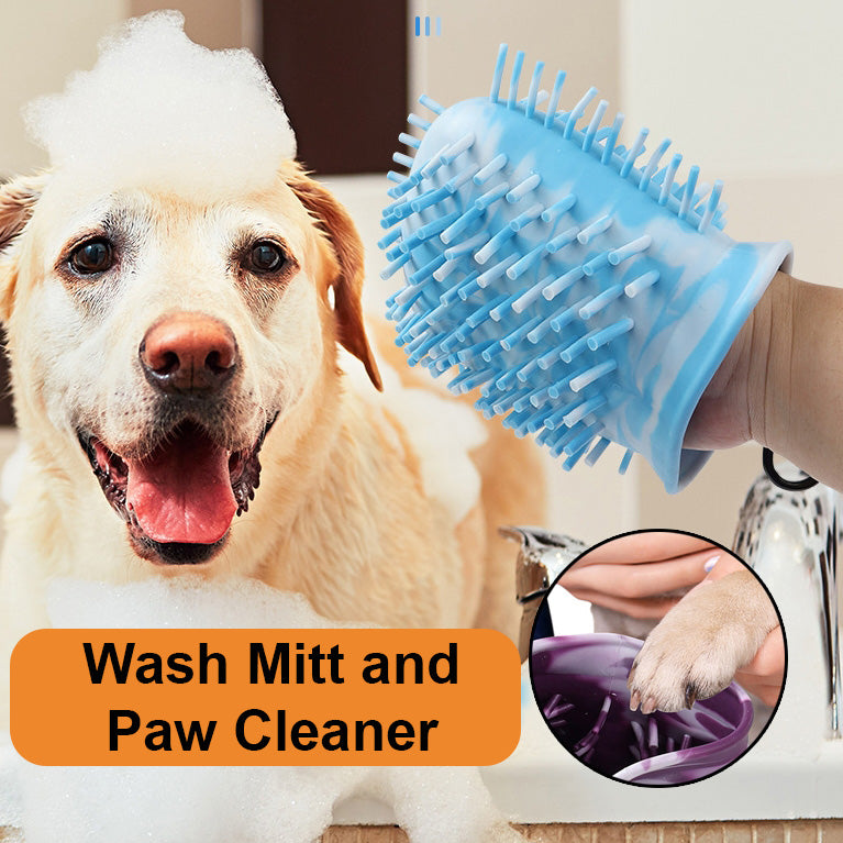 PetSimpler 2-in-1 Pet Paw Cleaner and Bath Mitt